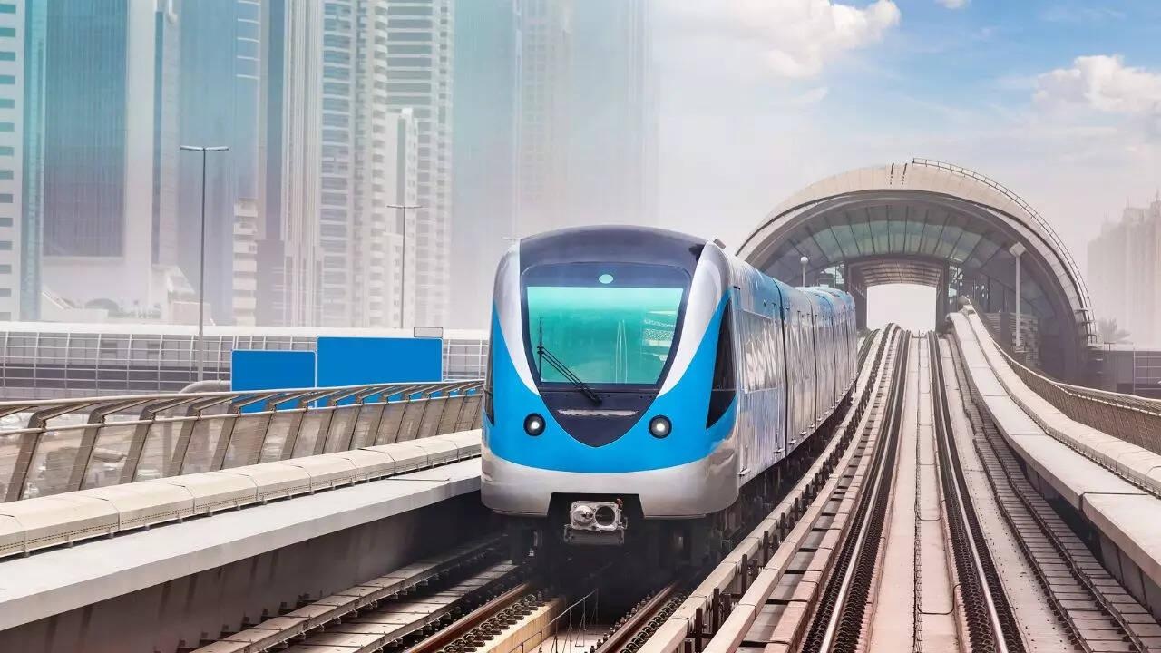Metro train on the line